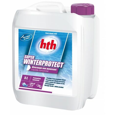 HTH – Produit d'hivernage concentré 3L – Non moussant – Prévention dépôts calcaire et algues – Pour traitement efficace piscine