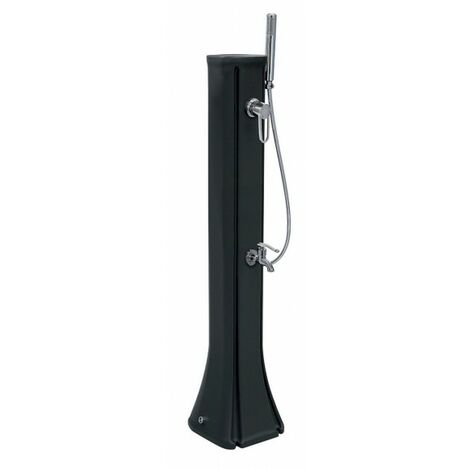 Poolstar – Douche solaire 23 L anthracite – Polyéthylène haute densité – Mitigeur et douchette amovible – Base élargie pour stabilité