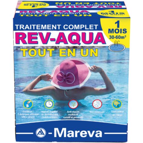 MAREVA - Traitement complet Mareva Rev-Aqua 1 mois - piscine 30-60 m3 (Revaqua) - Lot de 2