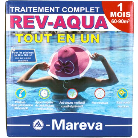 MAREVA - Traitement complet Mareva Rev-Aqua 1 mois - piscine 60-90 m3 (Revaqua) - Lot de 2