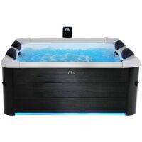 SPA rigide OSLO MSPA 6 personnes gris. 4 coussins. bâche incluse. hydromassages système