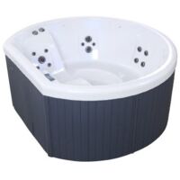 Netspa – Spa rigide 4 places – Halfmoon Wave 3 – Dimensions L 215 x l 195 x H 78 cm – 27 jets hydromassants – Panneau Balboa