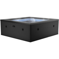 Netspa â Spa gonflable 6 places â Charcoal Noir â RĂ©chauffeur intĂ©grĂ© â SystĂšme de massage Ă bulles 70 jets â Installation rapide sans outil