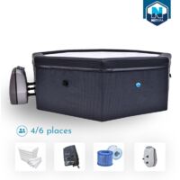 France Sauna â Spa gonflable 6 places â Structure en mousse isolante â Triple fonction massage/chauffage/filtration â Dimensions Ă 193 x H 73 cm