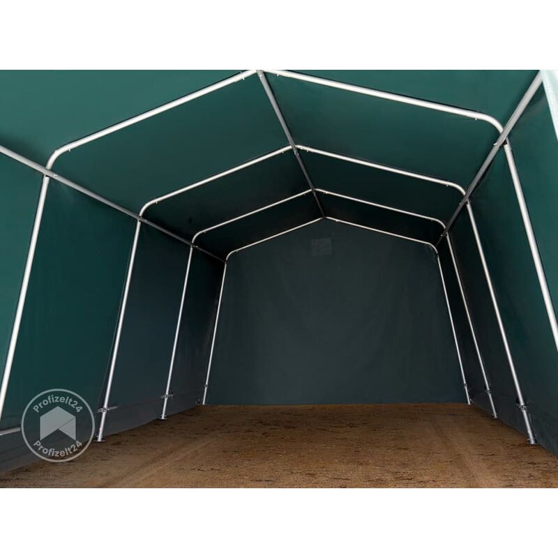  Garagenzelt Carport 3,3 x 7,2 m in dunkelgrün Unterstand  Lagerzelt PVC 800 N Plane und Stabiler Stahlrohrkonstruktion