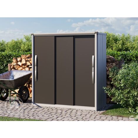 GFP Geräteschrank Metall 150x75x161 cm Gartenschrank wetterfest mit