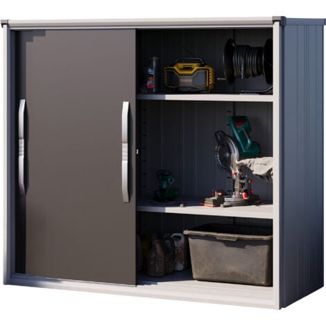 GFP Geräteschrank Metall 180x75x161 cm Gartenschrank wetterfest mit