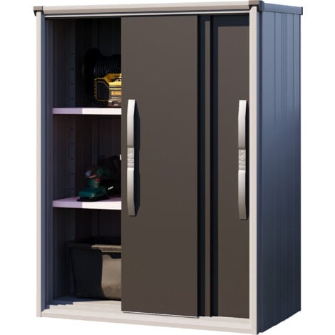 GFP Geräteschrank Metall 120x75x161 cm Gartenschrank wetterfest mit