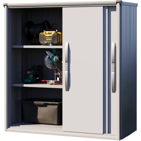 GFP Geräteschrank Metall 150x75x161 cm Gartenschrank wetterfest mit