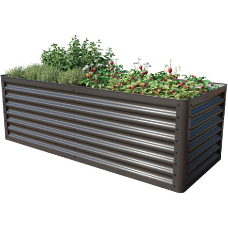 PRIMEYARD Hochbeet LUCA anthrazit Stahlkonstruktion 180x75x60 cm