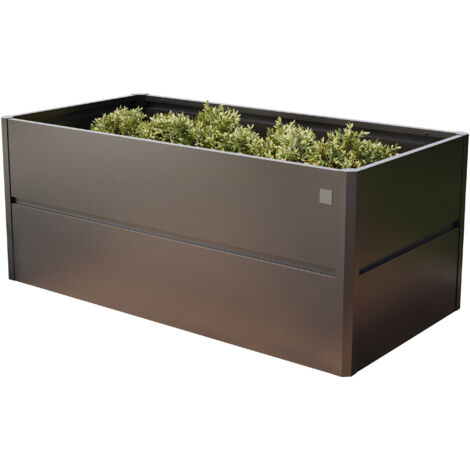 PRIMEYARD 200 x 100 x 77 cm Hochbeet Theo, Stahl, Anthrazit-Metallic