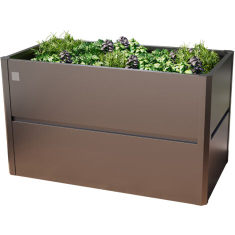 PRIMEYARD 150 x 85 x 77 cm Hochbeet Theo, Stahl, Anthrazit-Metallic