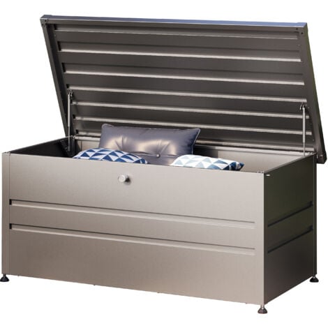 Garten Metall Gerätebox 270 Liter Anthrazit - Stabile Aufbewahrungsbox Mit Gasdruckfedern