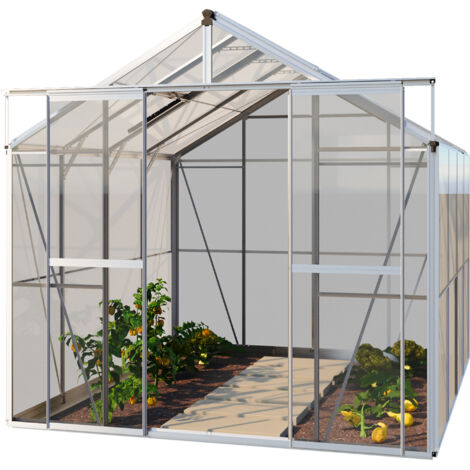 GFP Gewächshaus Jade 4 Glasgewächshaus 222x259 cm  Aluminium-Rahmen, 4 mm Sicherheitsglas