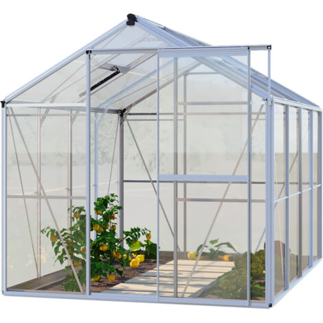 GFP Gewächshaus Opal 4 Glasgewächshaus 192x259 cm Aluminium-Rahmen, 4 mm Sicherheitsglas (1/4)