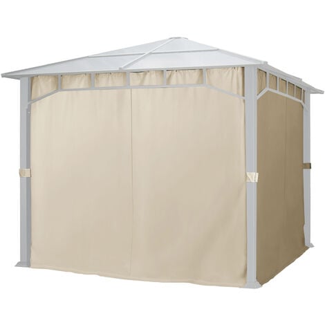4 Seitenteile für Gartenpavillon Sunset Deluxe 3x3 m Polyester ca