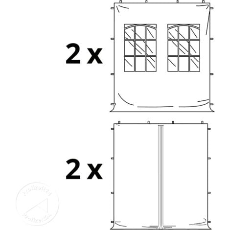 3x3 m Faltpavillon, ECONOMY Stahl 30mm, Seitenteile mit