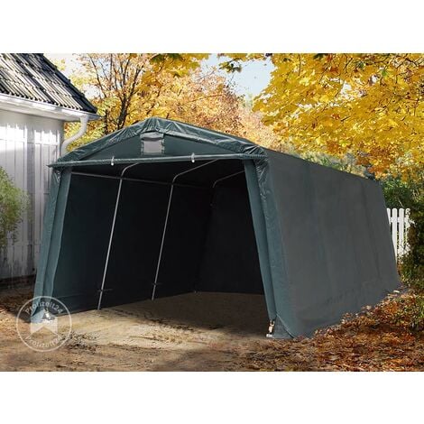 Garagenzelt Carport 2,4 x 3,6 m in dunkelgrün Unterstand Lagerzelt PVC 800  N Plane und Stabiler Stahlrohrkonstruktion : : Garten