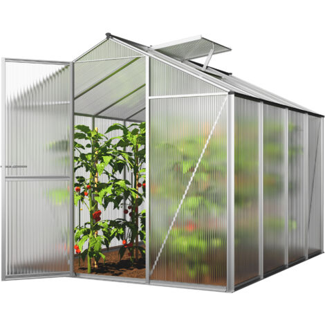 GFP Gewächshaus ECO-Star 4 Alu-Rahmen 192x256 cm 6 mm Doppelstegplatten formstabil & witterungsbeständig