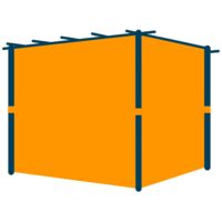 PRIMEYARD Seitenteile für Pergola Classic 3x3 m - ca. 180 g/m² Polyester - mit Schienensystem und Reißverschluss - champagnerfarben
