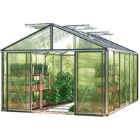 GFP Gewächshaus Asteria 24 Premium 311x460 cm mit integriertem Fundament 16 mm Doppelstegplatten, Farbe Aluminium natur