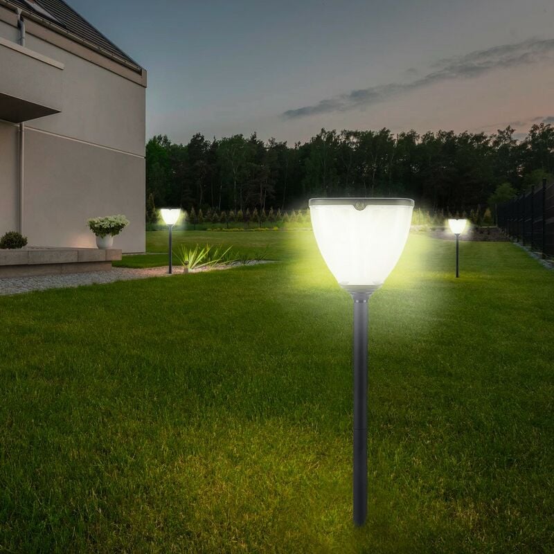SWANEW Lampadaire solaire LED Projecteur solaire étanche avec détecteur de  mouvement et télécommande pour extérieur jardin terrasse 300W