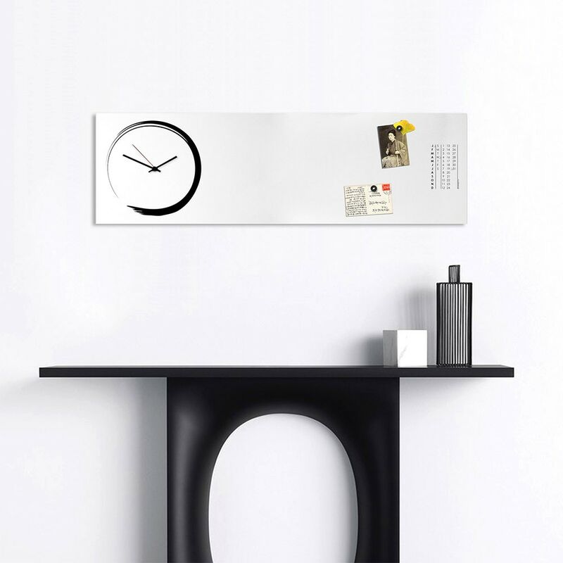 Horloge murale magnétique calendrier horizontal design S-Enso Couleur: Gris