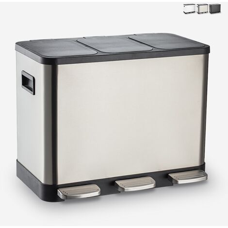 Relaxdays poubelle encastrable coulissante, 2 bacs, système de trie pour le  sous-évier, 2x 20 l, HLP 41x34x52 cm, gris : : Cuisine et Maison