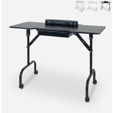 Table de manucure - Pliable - Avec tiroirs de rangement et compartiments -  Avec