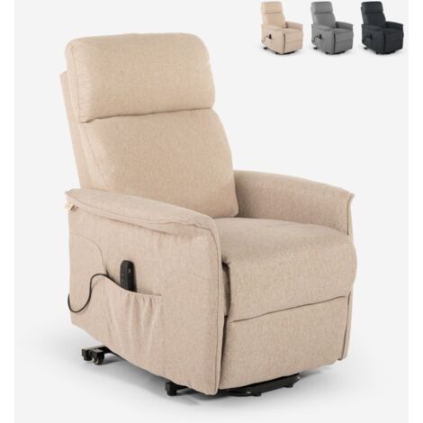 Fauteuil Relax électrique pour seniors roulettes et USB Giorgia Tech - Beige
