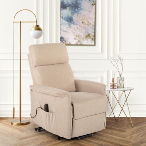 Fauteuil Relax électrique pour seniors roulettes et USB Giorgia Tech - Beige