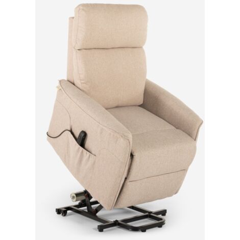Fauteuil Relax électrique pour seniors roulettes et USB Giorgia Tech - Beige