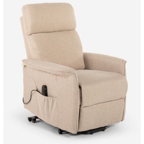 Fauteuil Relax électrique pour seniors roulettes et USB Giorgia Tech - Beige