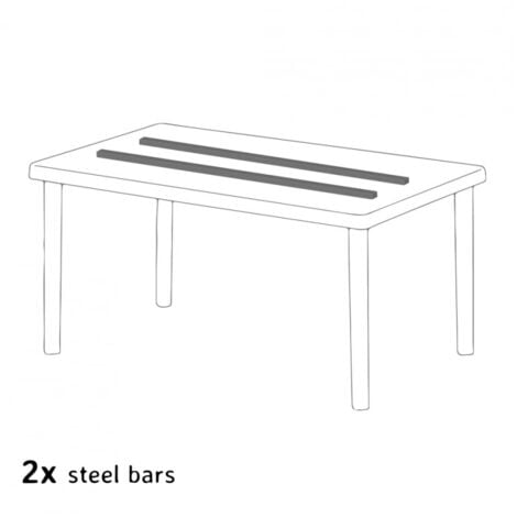 Table rectangulaire 6 chaises Poly rotin resine 150x90 marron Focus
