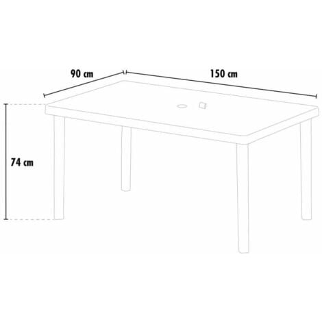 Table en Polyrotin rectangulaire 150x90 pour Jardin terrasse bar restaurant Grand Soleil Boheme - Noir