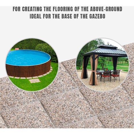 4 dalles en béton 50x50 cm pour parasol tonnelle jardin et piscine