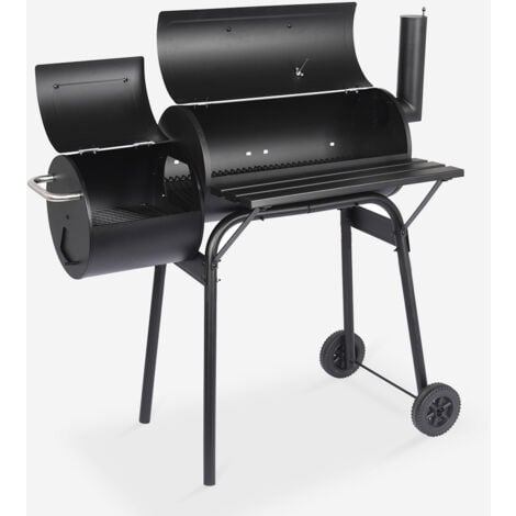 Barbecue fumoir américain charbon de bois - Serge noir - Avec