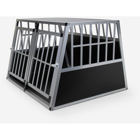 Caisse de transport double pour chien cage rigide en aluminium 104x91x71cm Skaut XL