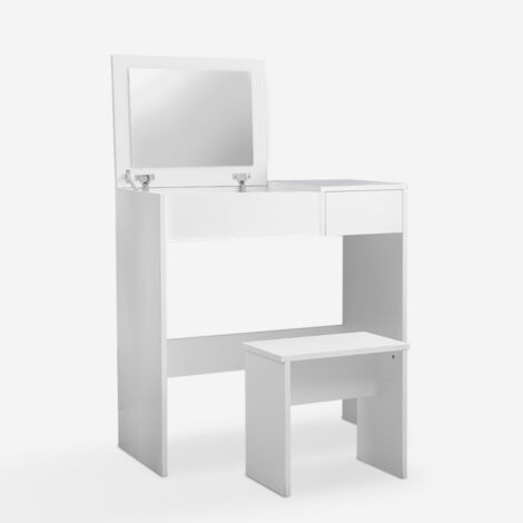 Coiffeuse table de maquillage avec miroir et tabouret Nicole