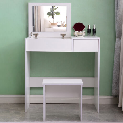 Coiffeuse table de maquillage avec miroir et tabouret Nicole