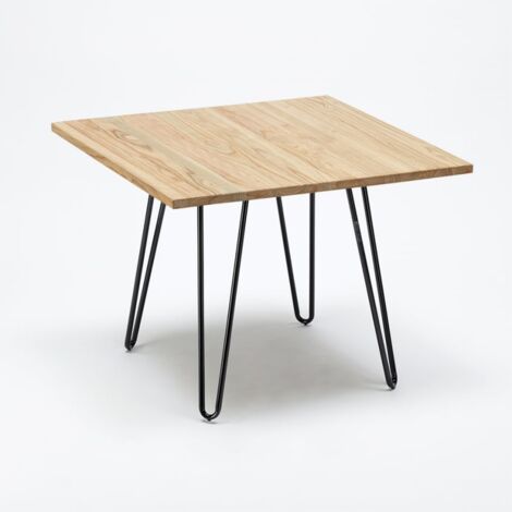 table 80x80 design industriel + 4 chaises style bar cuisine bar reims light - Noir