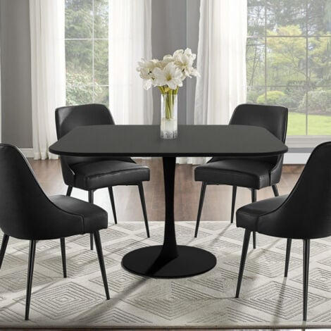 Table carrée style Goblet bar cuisine salle à manger design scandinave lillium 80 - Noir