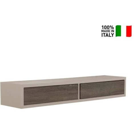 MODULARREDO | SAETTA Étagère Murale, étagère De Chambre, étagère Murale, 57 X 11 P15,5 Cm, Gris Sasso - Made In Italy