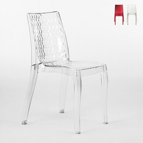 Chaise salle à manger bar polycarbonate transparent empilable café Hypnotic Grand Soleil  Couleur: Transparent