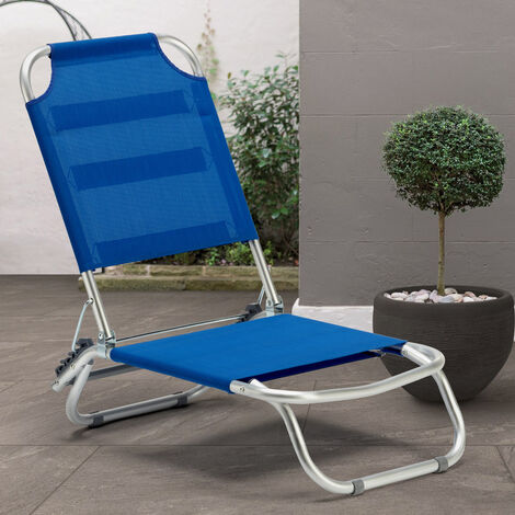 La plage chaise Beach Chair Chaise Pliante Chaise de camping chaise de jardin Chaise de balcon-Bleu 