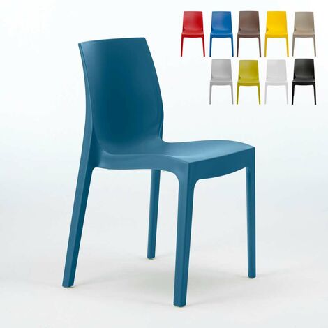 Chaise en polypropylène empilable Salle à Manger café bar Rome Grand Soleil | Bleu