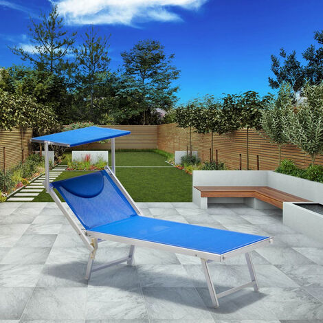 Bain de soleil design en aluminium & textilène 5 positions DCB Garden
