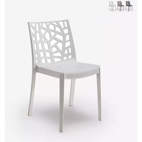 Chaise empilable moderne pour bar extérieur restaurant et jardin Matrix  BICA Couleur: Blanc