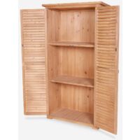 Armoire en bois de rangement pour jardin 87x45x160cm 2 portes Mallard