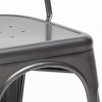 Chaise Tolix industrielle en acier et métal pour cuisine et bars Steel One | Gris